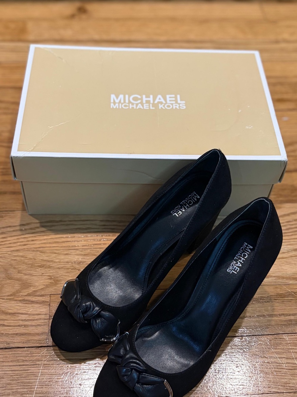 Michael Kors Black Knotted Accent Heels